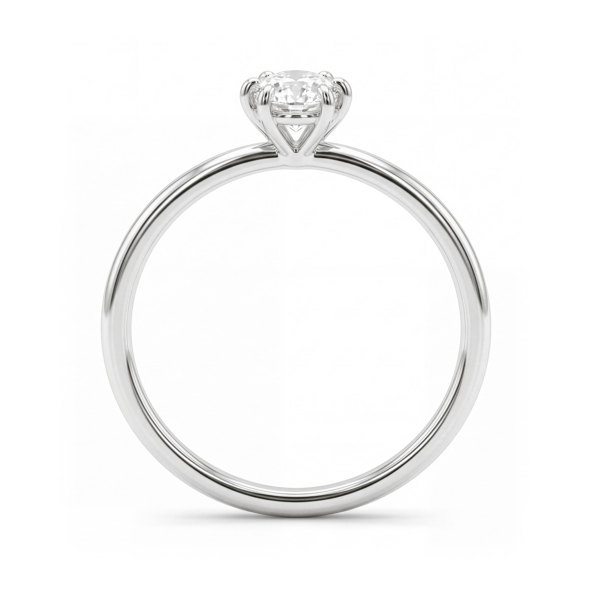 Mignon - anello solitario con moissanite ovale a sei griffe