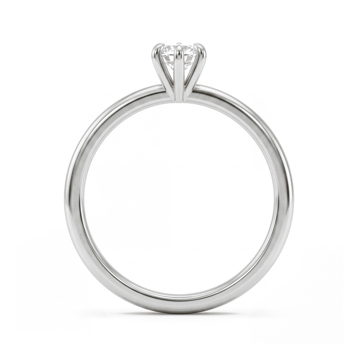 Lily - anello solitario con moissanite rotonda e incastonatura a tulipano