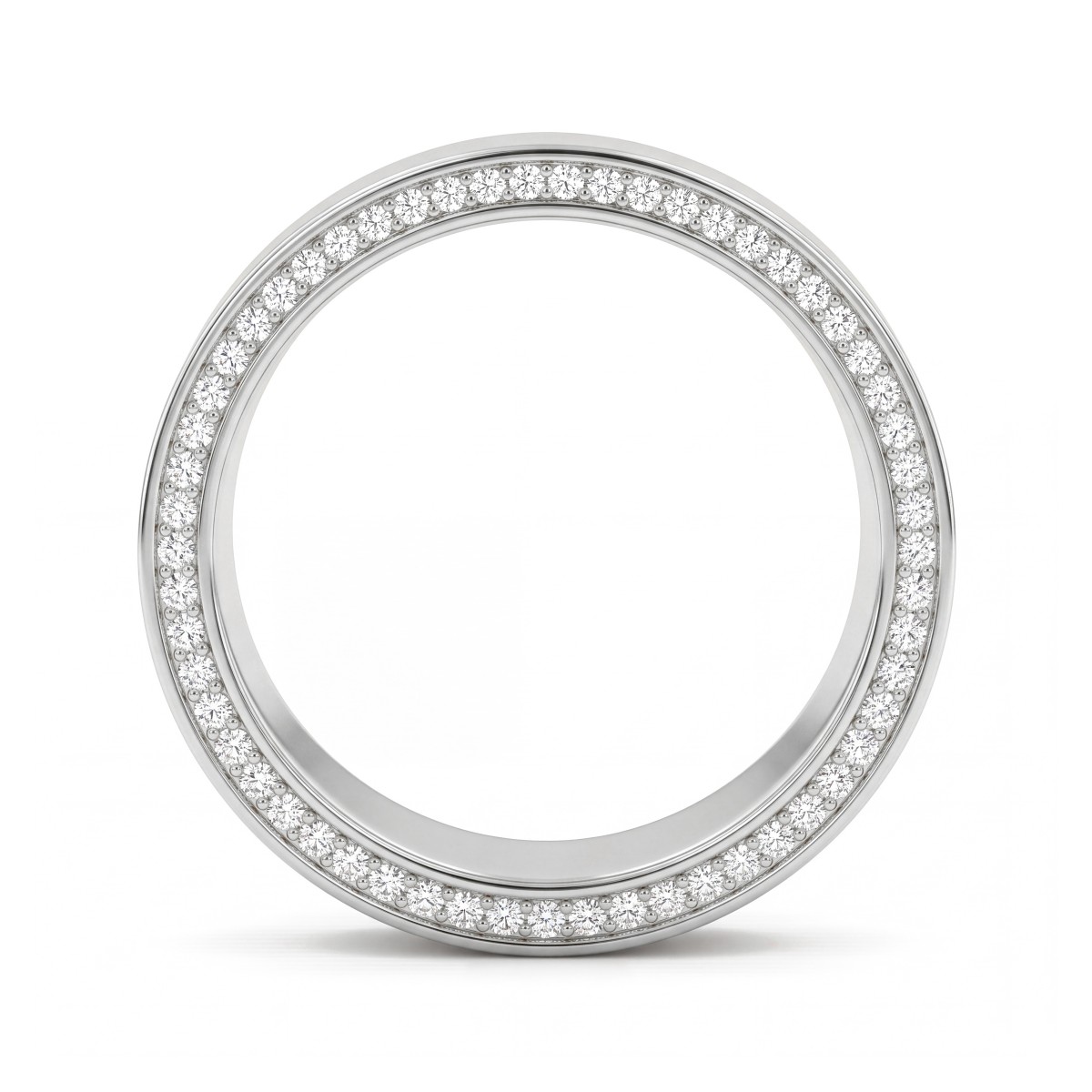 Horizon - fede nuziale da uomo con moissanite e bordi in pavé