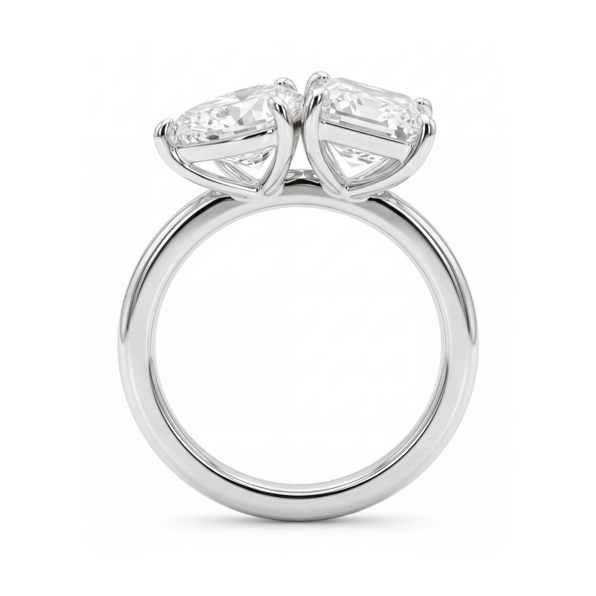 Concordia - anello toi et moi con moissanite a goccia e radiant