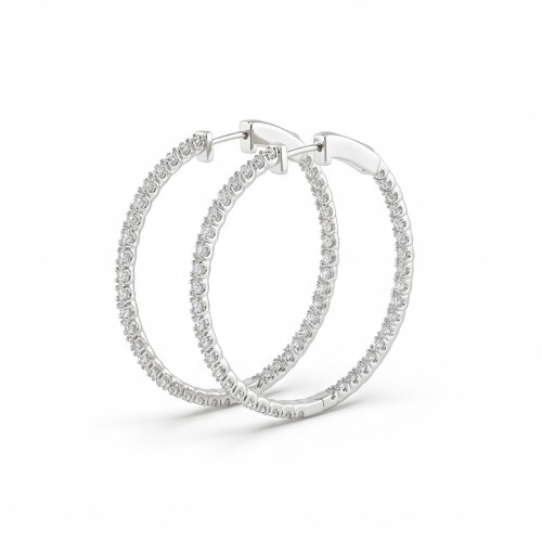Orbita - orecchini a cerchio eternity con dettagli in moissanite