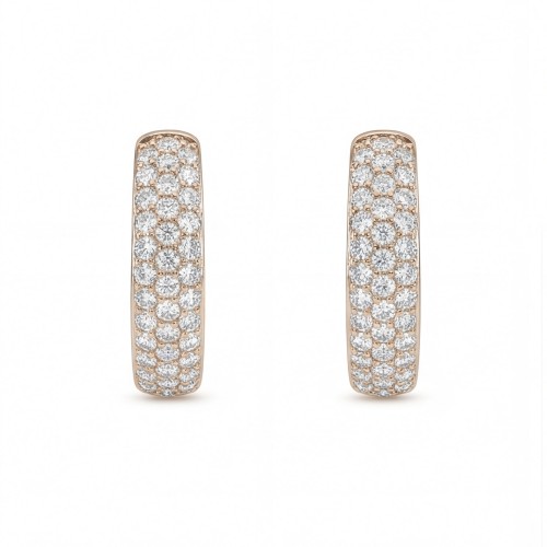 Glintique - orecchini a cerchio huggie con incastonatura a pavé di moissanite e chiusura a cerniera
