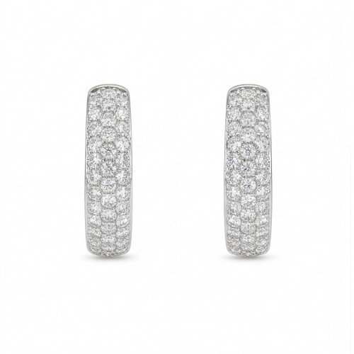 Glintique - orecchini a cerchio huggie con incastonatura a pavé di moissanite e chiusura a cerniera