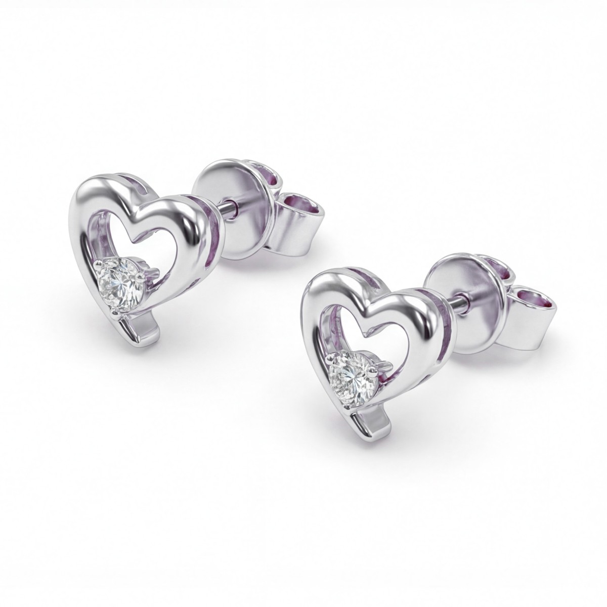 Essence - orecchini a cuore con moissanite
