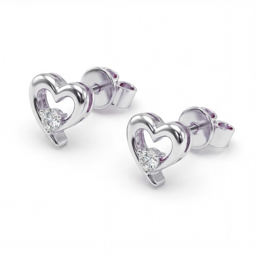 Essence - orecchini a cuore con moissanite