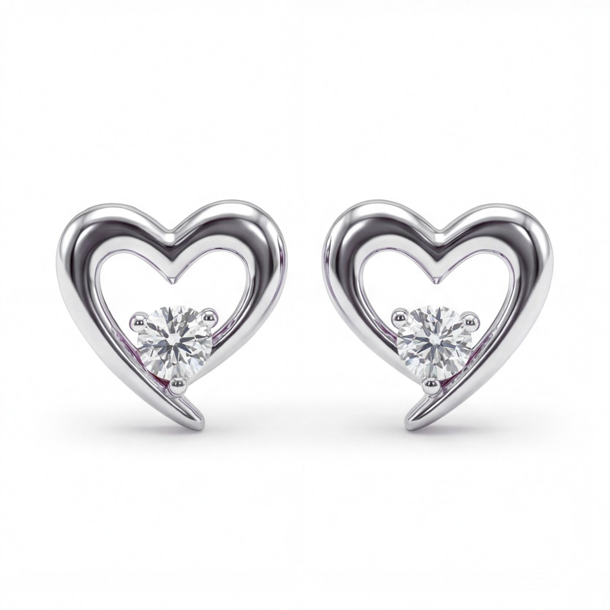 Essence - orecchini a cuore con moissanite
