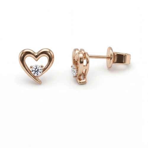 Essence - orecchini a cuore con moissanite