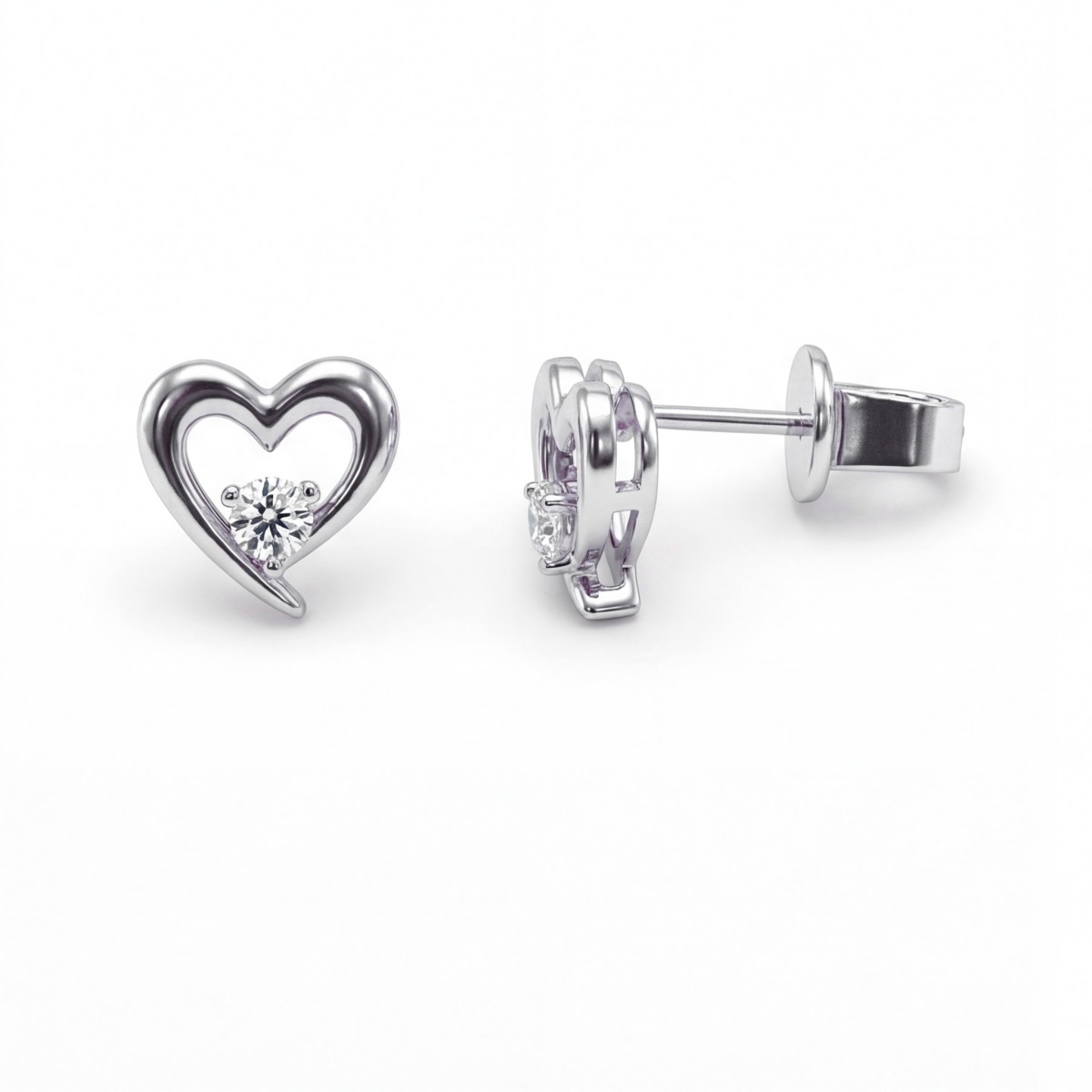 Essence - orecchini a cuore con moissanite