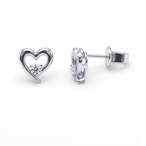 Essence - orecchini a cuore con moissanite