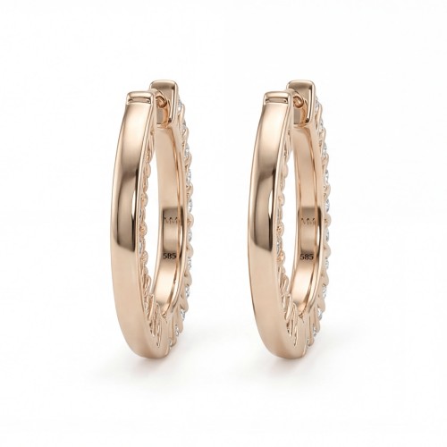 Pristine - piccoli orecchini a cerchio huggie con moissanite
