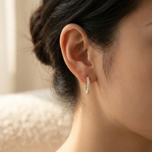 Orecchini a cerchio con moissanite