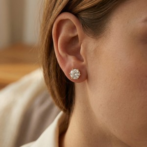 Orecchini a lobo con moissanite