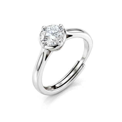 Unum - anello solitario regolabile con moissanite
