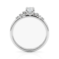 Ovaline - anello con moissanite e pietre laterali minimaliste