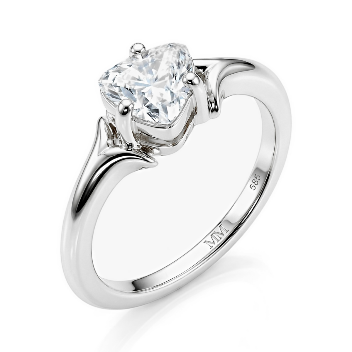 Elysia - anello solitario con moissanite dal taglio trillion