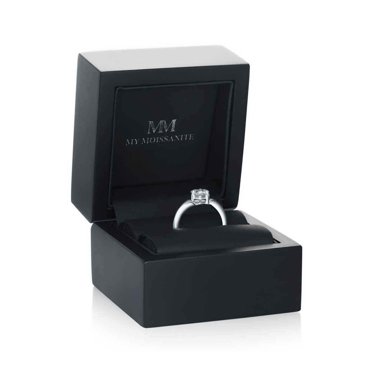Elysia - anello solitario con moissanite dal taglio trillion