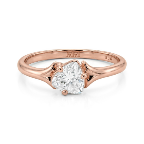 Elysia - anello solitario con moissanite dal taglio trillion