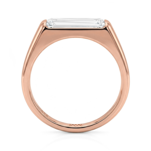 Aurelia - anello solitario con moissanite dal taglio baguette