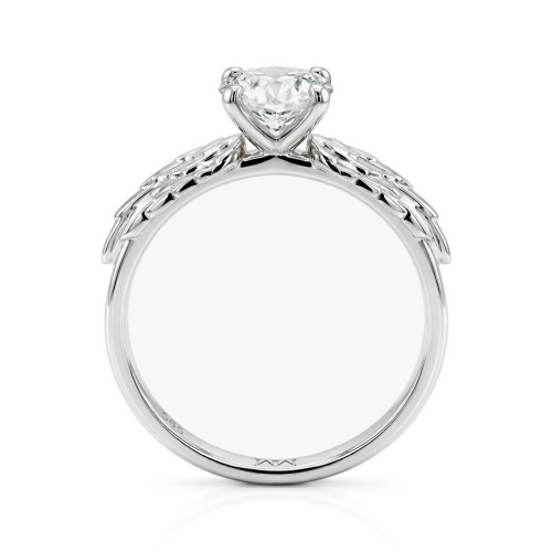 Feathra - anello con moissanite, motivo del boccino d’oro di Harry Potter e dettagli alati