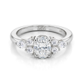 Lustrina - anello con moissanite ovale e accenti scintillanti
