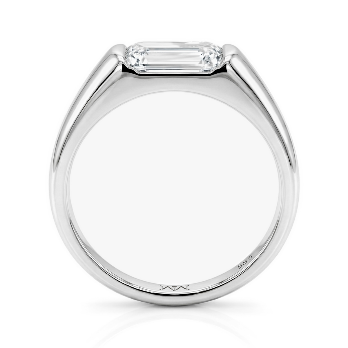 Portraitix - anello da uomo con moissanite dal taglio portrait
