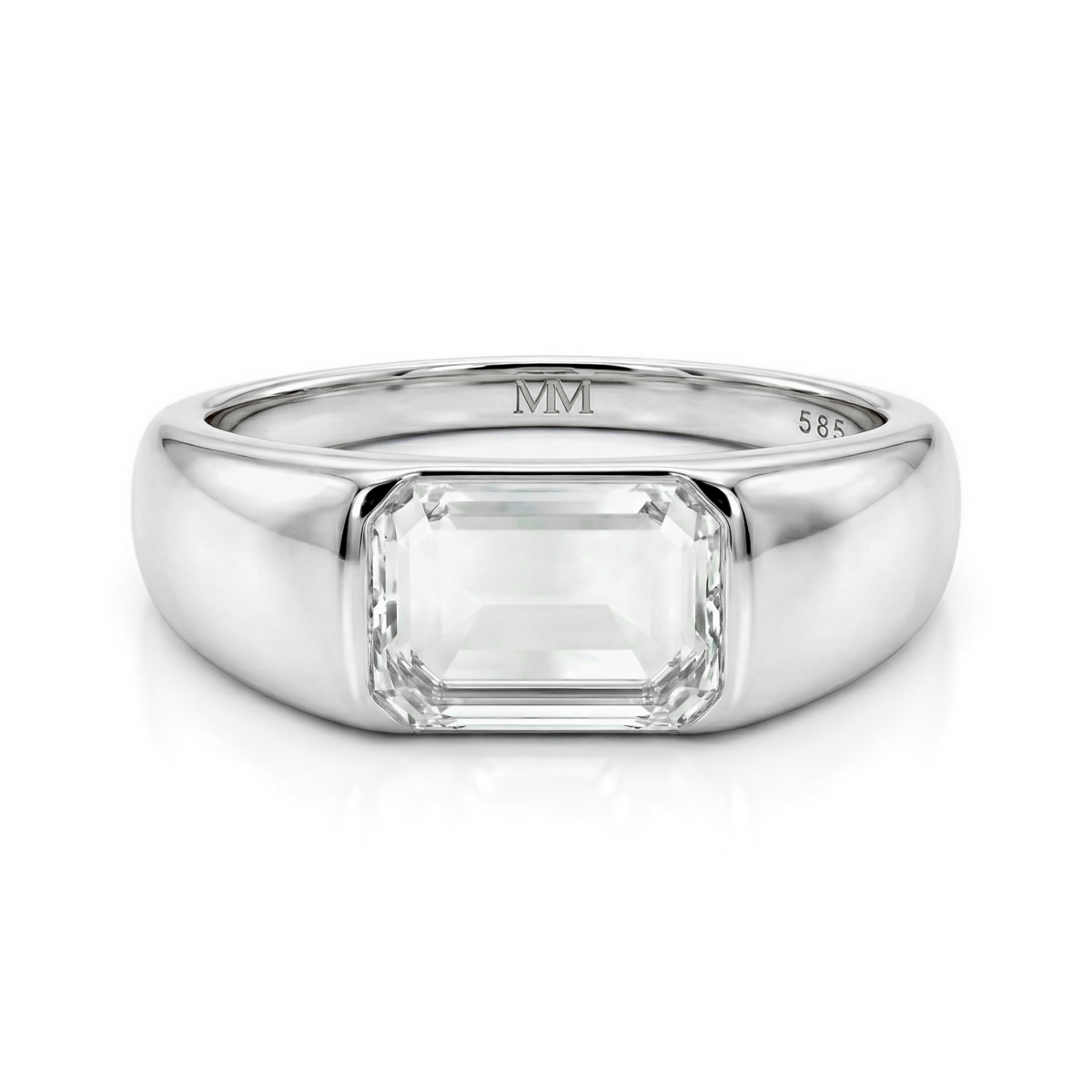 Portraitix - anello da uomo con moissanite dal taglio portrait