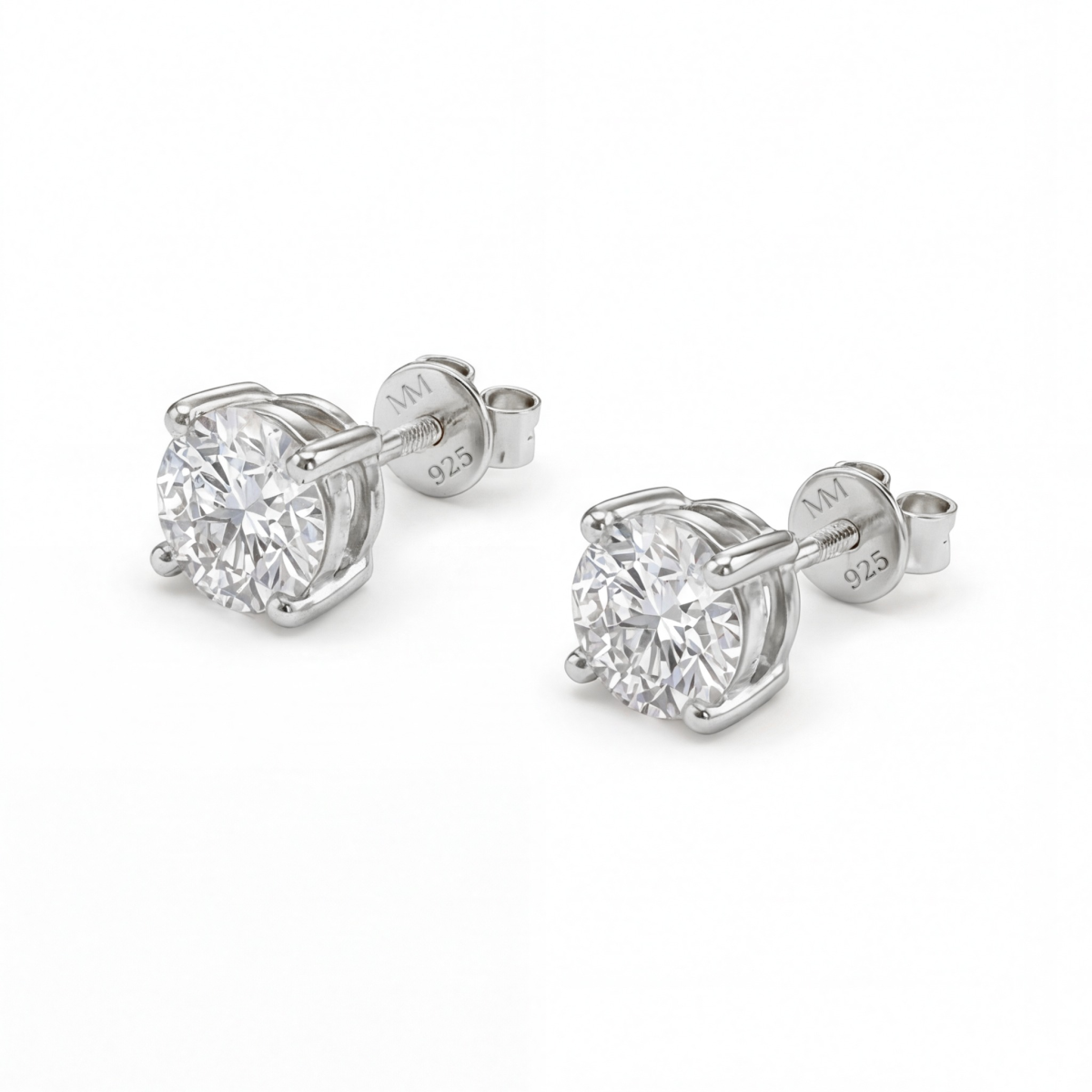 Helix - orecchini a lobo con moissanite e chiusura a vite sicura