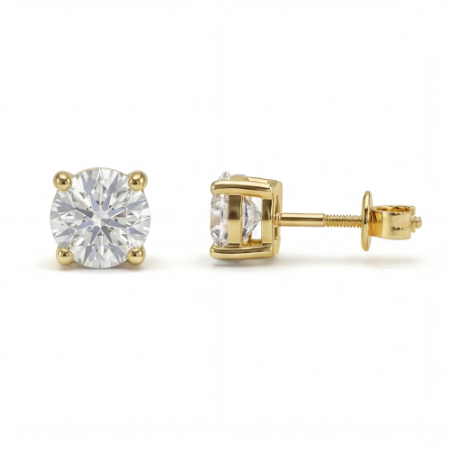 Helix - orecchini a lobo con moissanite e chiusura a vite sicura