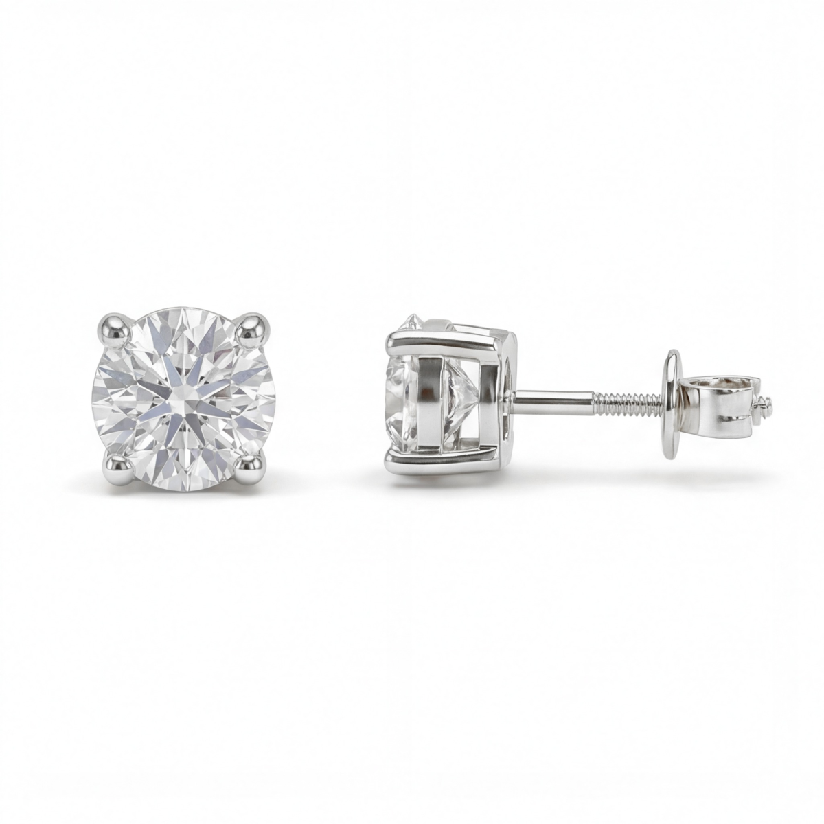 Helix - orecchini a lobo con moissanite e chiusura a vite sicura