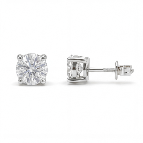 Helix - orecchini a lobo con moissanite e chiusura a vite sicura