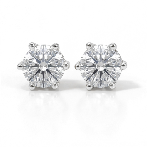 Sirius - orecchini a lobo classici con moissanite a sei griffe