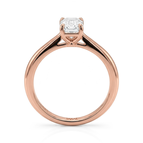 Elysium - anello solitario con moissanite dal taglio smeraldo