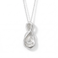 Infinity - ciondolo a spirale con moissanite e pavé