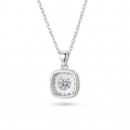 Haloette - ciondolo con moissanite e dettaglio halo completo