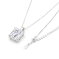 Quadra - ciondolo solitario classico con moissanite dal taglio radiant