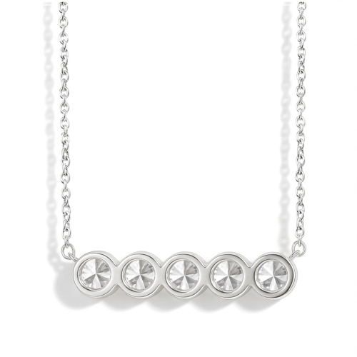 Quinta - collana con cinque pietre di moissanite e incastonatura a castone