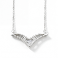 Vaneza - elegante collana a V con moissanite e dettagli a pavé