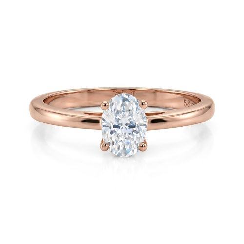 Eloise - anello solitario con moissanite ovale