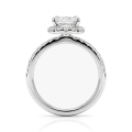 Regalia - anello con moissanite taglio princess, montatura halo e corpo dell’anello con pavé