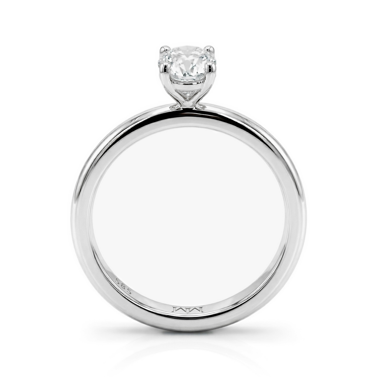 Ovalique - anello di fidanzamento solitario classico con moissanite ovale