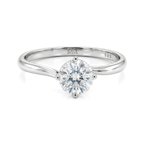 Circline - anello di fidanzamento solitario classico con moissanite rotonda