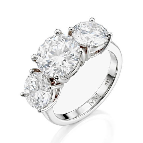 Triadique - anello di fidanzamento trilogy classico con moissanite