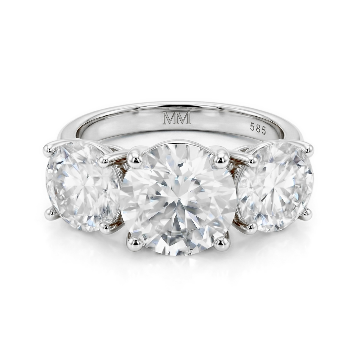 Triadique - classico anello trilogy di fidanzamento con moissanite