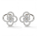 Vortexia - orecchini a forma di trifoglio con motivo floreale in moissanite e pavé scintillante