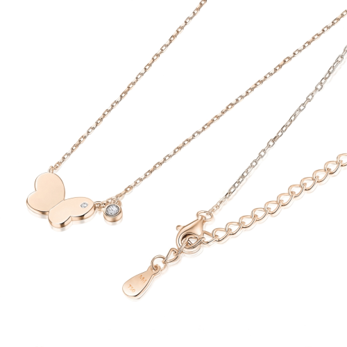 Papillia - collana con charm a farfalla e dettagli in moissanite
