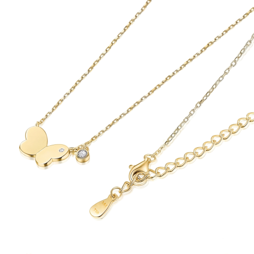Papillia - collana con charm a farfalla e dettagli in moissanite