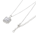 Radiance - ciondolo con moissanite con taglio princess e montatura halo