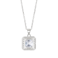 Radiance - ciondolo con moissanite con taglio princess e montatura halo