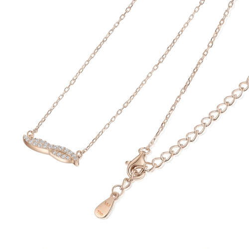 Astrid - collana ispirata al taglio marquise con moissanite e incastonatura a pavé