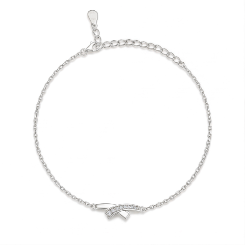 Halcyon - bracciale a mezzaluna con moissanite e incastonatura a pavé